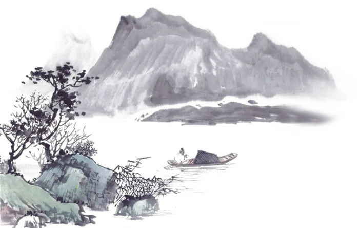山水画素材中国风水墨画素材元素中国画