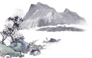 山水画素材中国风水墨画素材元素中国画