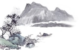 山水画素材中国风水墨画素材元素中国画