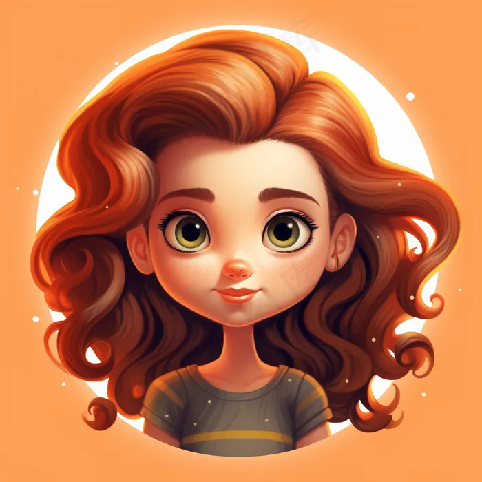 棕色头发动漫小女孩