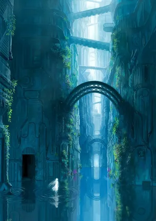 远古遗迹的深处绘画图片