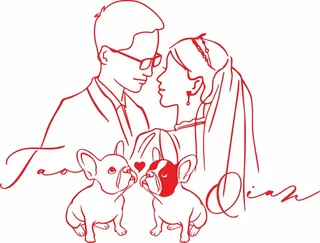 免扣 结婚 男女 爱情 狗 