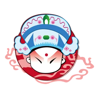 卡通京剧戏剧人物脸谱插画PNG图片 国潮中国风Q版戏剧人物PS素材