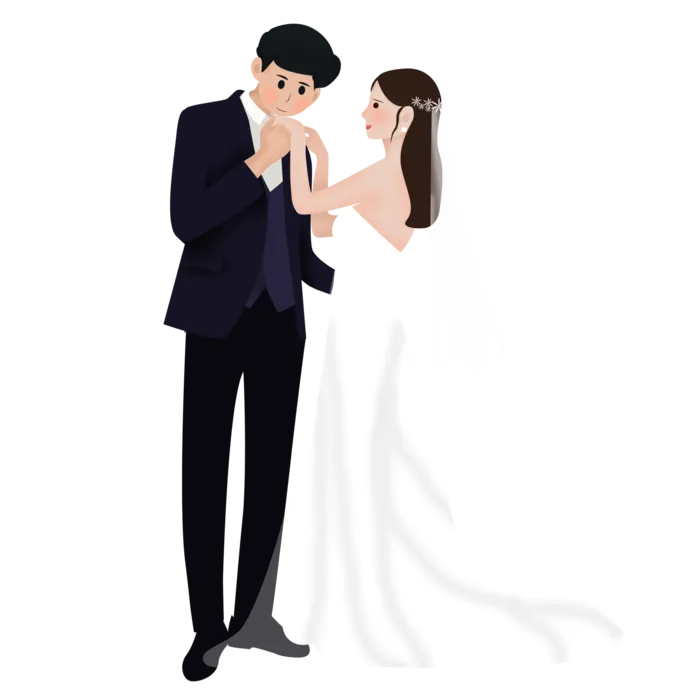 婚纱卡通人物婚礼白纱结婚婚纱摄影手绘