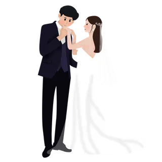 婚纱卡通人物婚礼白纱结婚婚纱摄影手绘