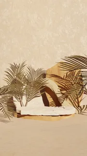 小清新电商c4d场景展台合层背景