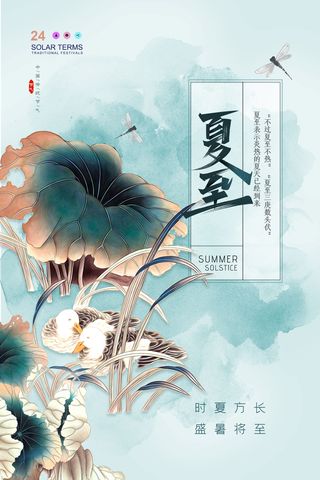 中国风24节气之夏至海报