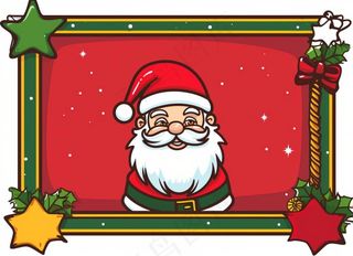 圣诞节装饰边框圣诞老人卡通插画背景