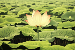 夏日池塘里的荷叶荷花摄影图