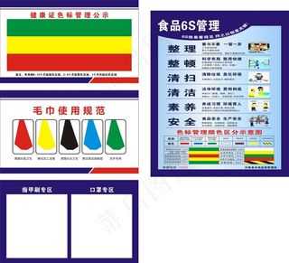 健康证色标管理公示  食品6S
