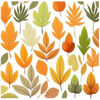 秋天黄色叶子树叶插画免抠