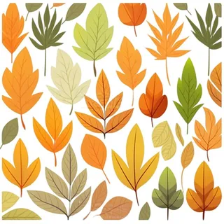 秋天黄色叶子树叶插画免抠