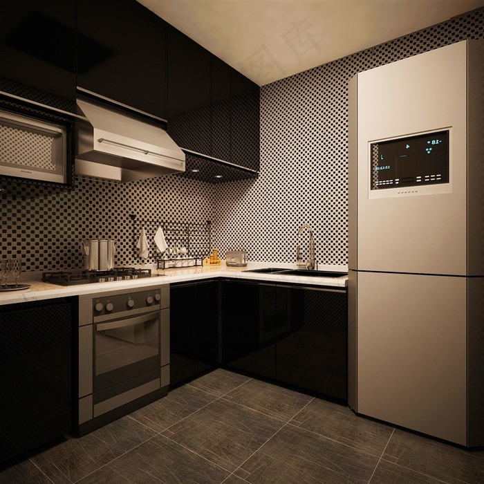 后现代主义的厨房效果图