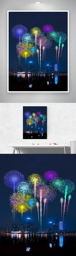 炫彩烟花背景素材