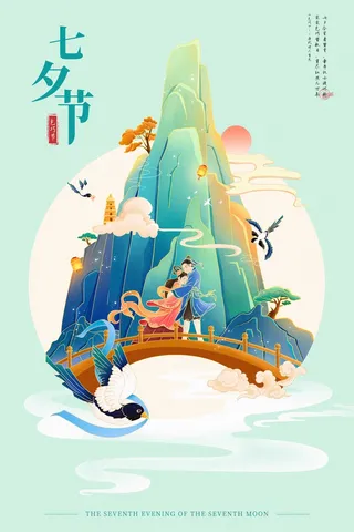 七夕大气营销活动图片