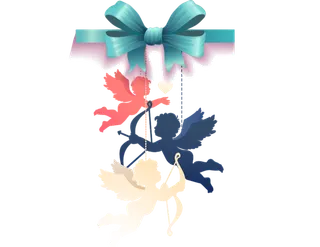 卡通简笔情人节丘比特