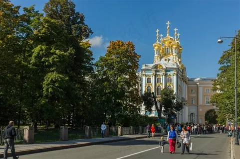俄罗斯叶卡杰琳娜花园旅游风光