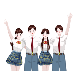 开学季 中小学生 开学  校服 上课 学生 学习 合影 青春