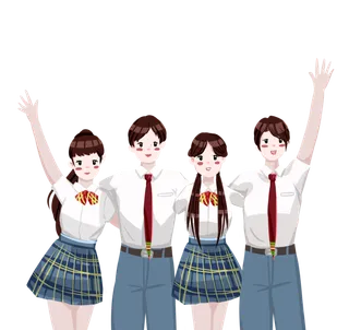 开学季 中小学生 开学  校服 上课 学生 学习 合影 青春