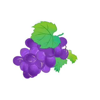 卡通葡萄紫色水果简约风格春天优惠PNG元