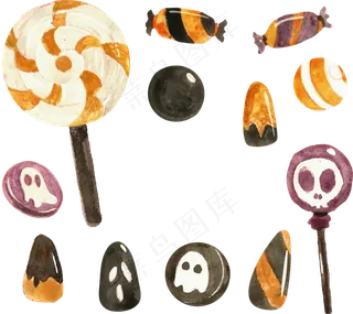 卡通万圣节节日糖果