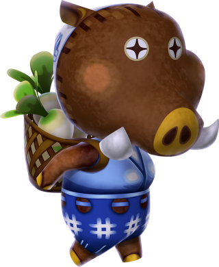 棕色小猪卡通简笔素材