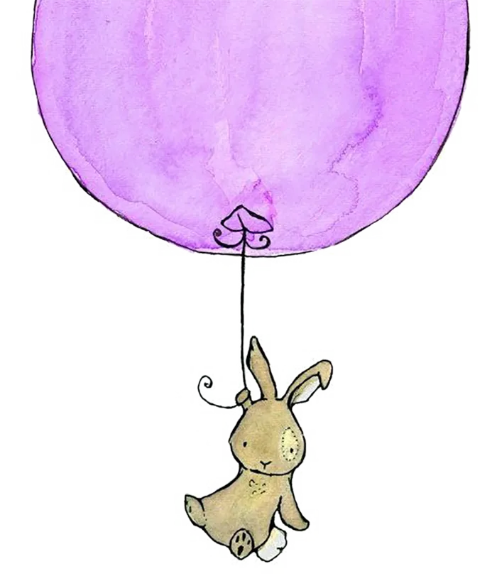 紫色气球兔子兔年