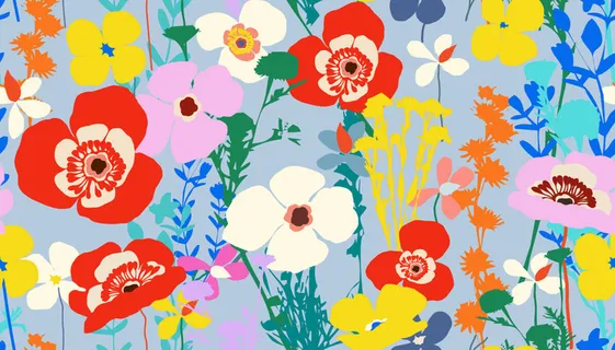 花卉唯美手绘花朵面料纹理手机壳布料面料印花服装矢量图案素材