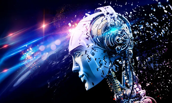 科技宇宙星空机器人ai人工智能psd模版下载