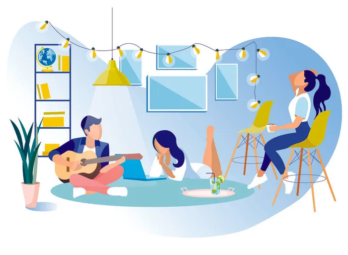 扁平化人物场景办公互联网等距ai矢量设计网页海报UI素材插画eps,ai矢量模版下载