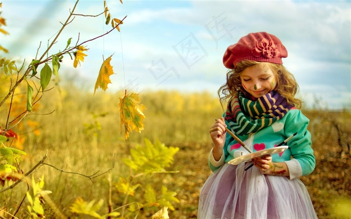 秋天的儿童高清图片素材