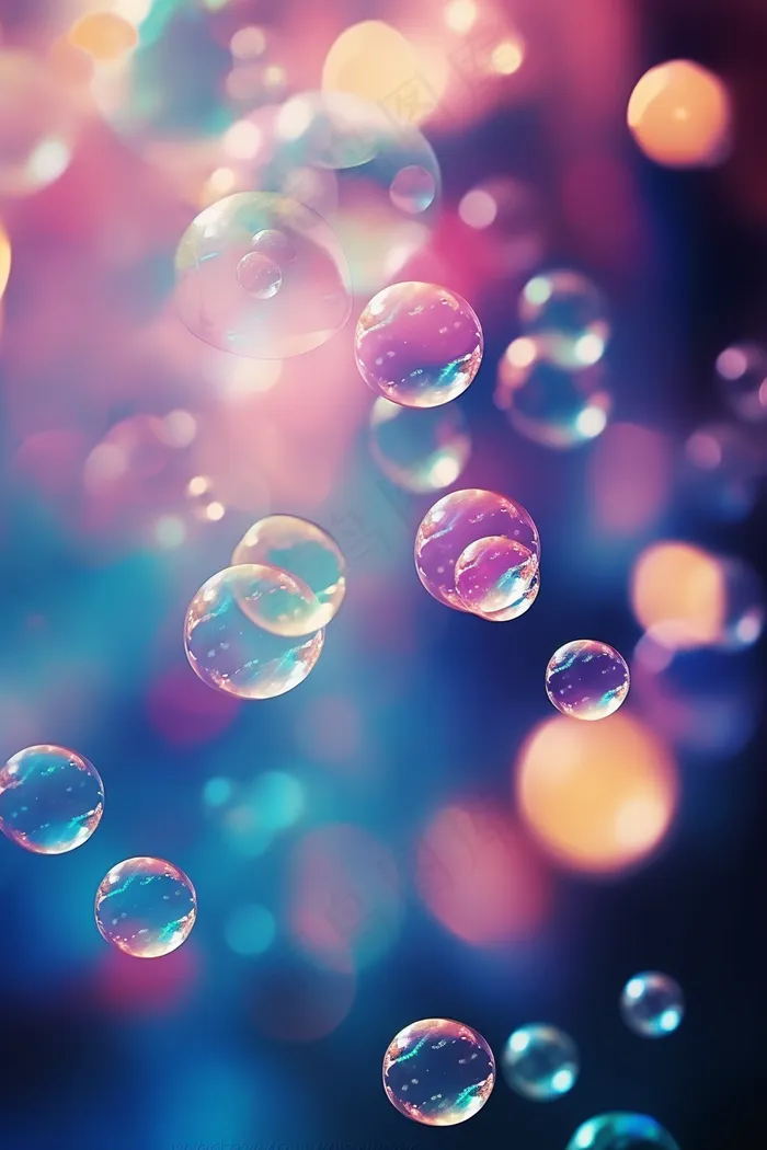 彩色泡泡闪光灯光芒光晕背景(2688x4032)