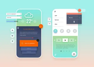 UI多页面包装展示手机APP交互界面样机长图概念PSD设计模板