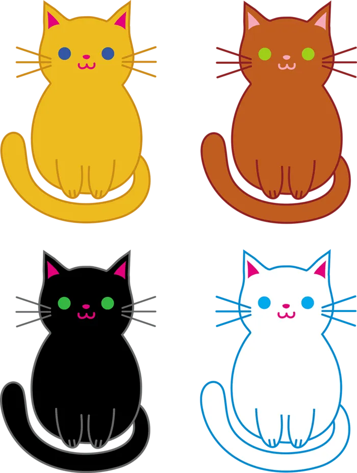 猫咪卡通简笔