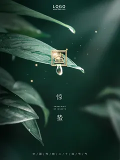 24二十四节气中国风创意惊蛰节日宣传海报模板PSD设计素材