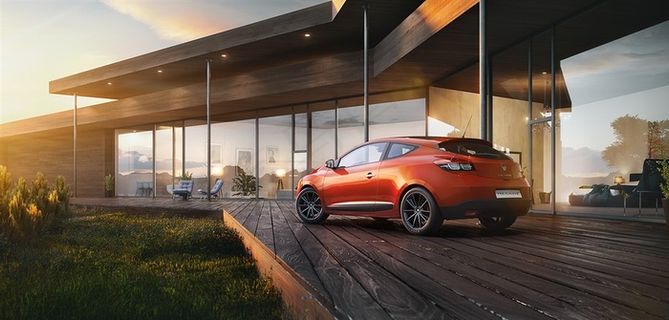 高档汽车行驶在公路上体现质感奢华高档速度感