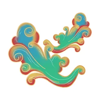 中国风中式国潮敦煌云纹祥云插画图案云朵云彩元素PSDAI设计素材