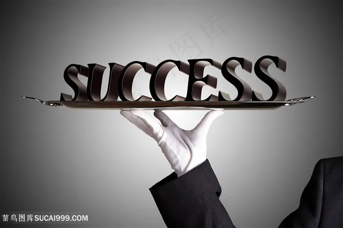 职业人物服务员手托盘子success图片
