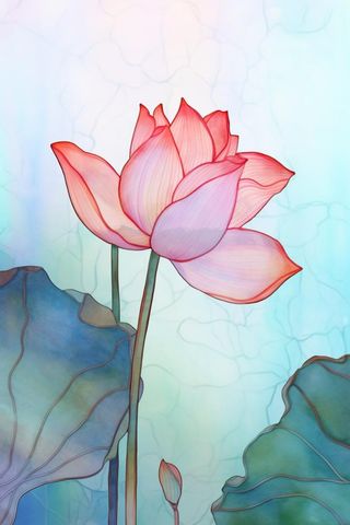 简约清新淡粉色荷花背景