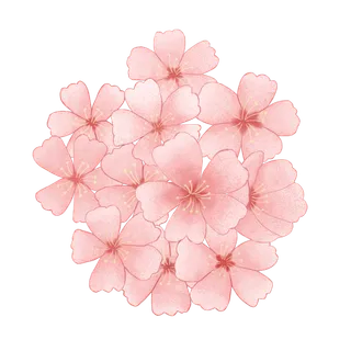 春天浪漫粉红色樱花手绘樱花梅花桃花花朵图片PNG免扣素材