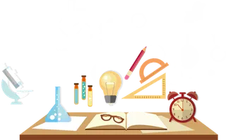 木头桌子卡通书写工具少儿兴趣班