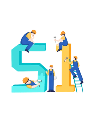 五一劳动节创意场景插画元素