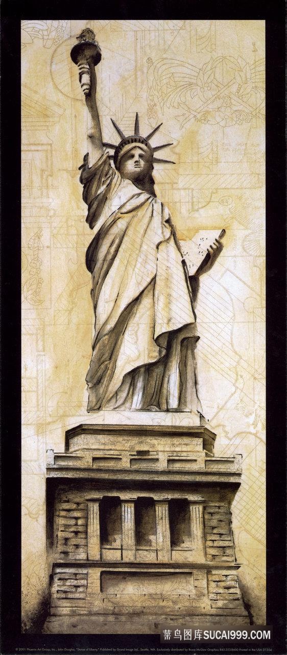 自由女神复古艺术装饰画