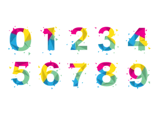 1234567890数字创意免扣彩色海报字体