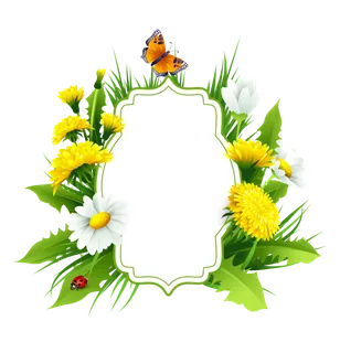 清新菊花边框矢量