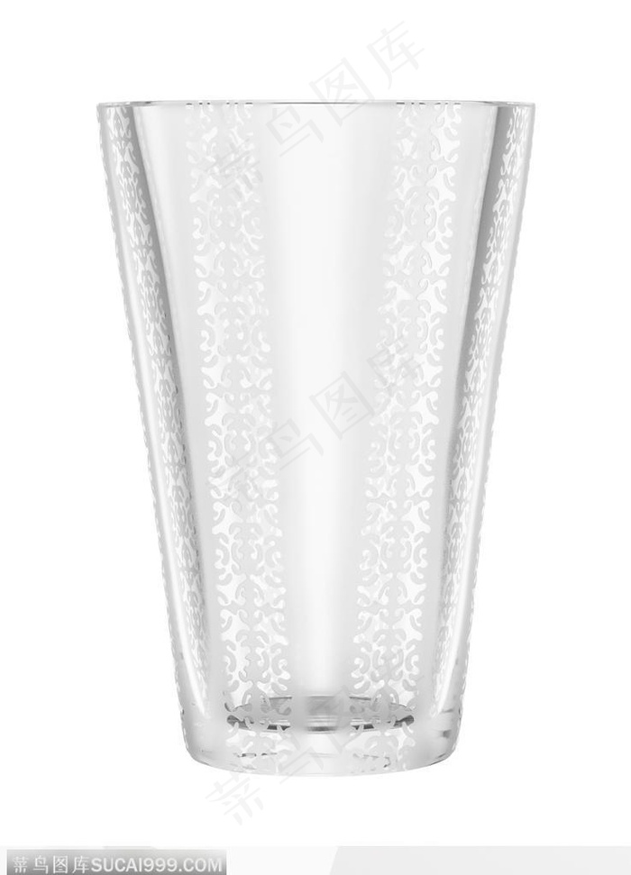 玻璃艺术-雪花花纹的玻璃杯