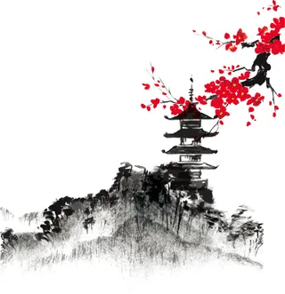 中国山水画水墨图案素材52