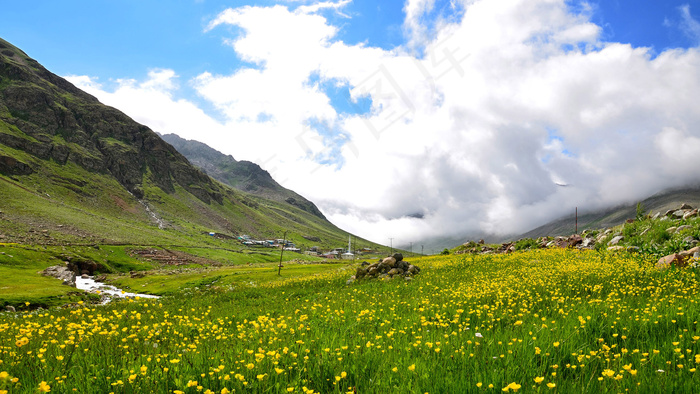  蓝天白云 电脑壁纸 创意图片 美景 河流湖泊