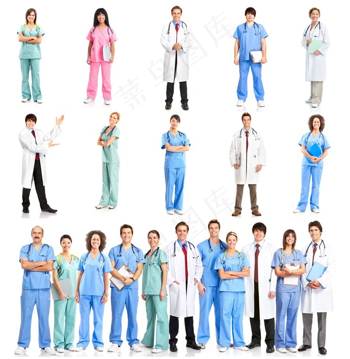 白色背景各个行业人物写真高清图片