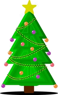 绿色卡通圣诞树图片